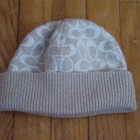 Coach Accessories - Coach Beige Knit Hat EUC